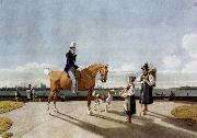 Wilhelm von Kobell Gentleman on Horseback and Country Girl on the Banks of the Isar near Munich